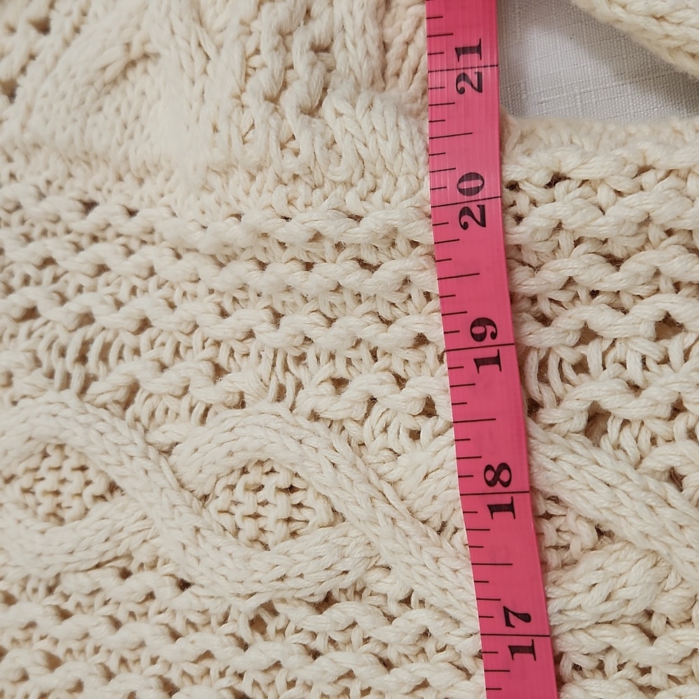Yorkshire Knitting Co. Cream Turtle Neck Fishermans Vintage Sweater. Size L - Picture 5 of 9